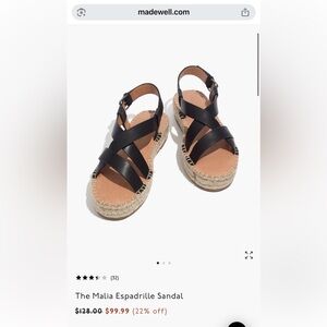 Madewell Black Espadrille Sandals